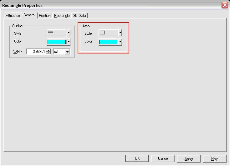 Figure 20 Rectangle Properties