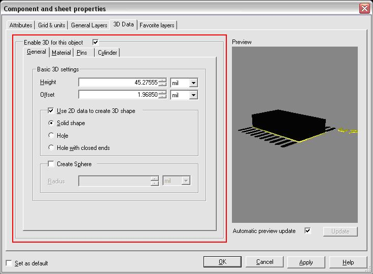 Figure 23 3D Settings