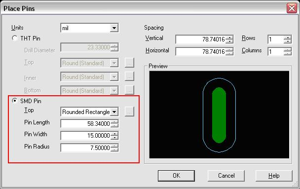 Figure 6 Set SMD Pin Properties